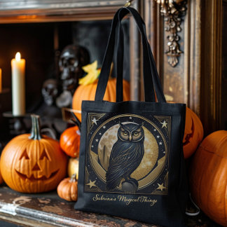 Halloween Owl Custom Trick or Treat Tote Bag