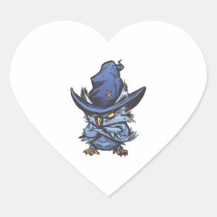 Halloween owl heart sticker