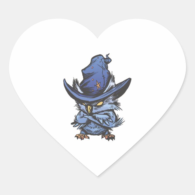 Halloween owl  heart sticker (Front)