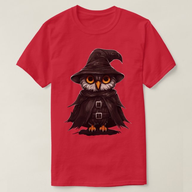Halloween Owl Illustration T-Shirt (Design Front)