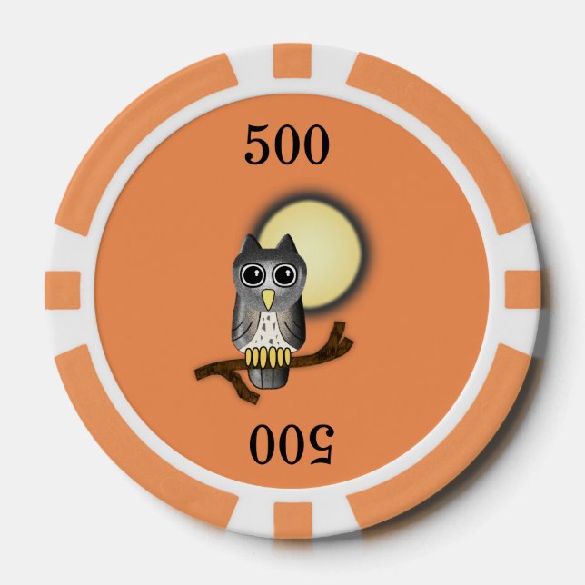 Halloween Owl Poker Chips (Front)