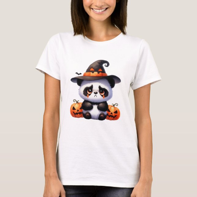 Halloween panda is sad again T-Shirt (Front)