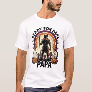 Halloween Papa Shirt Vintage Graveyard Sunset Desi