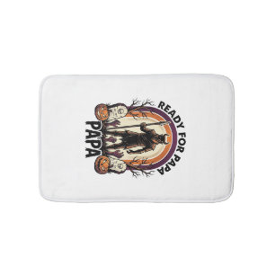 Halloween Papa Shirt Vintage Graveyard Sunset Desi Bath Mat
