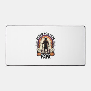 Halloween Papa Shirt Vintage Graveyard Sunset Desi Desk Mat
