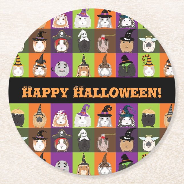 Halloween Paper Coaster Guinea Pigs (Front)