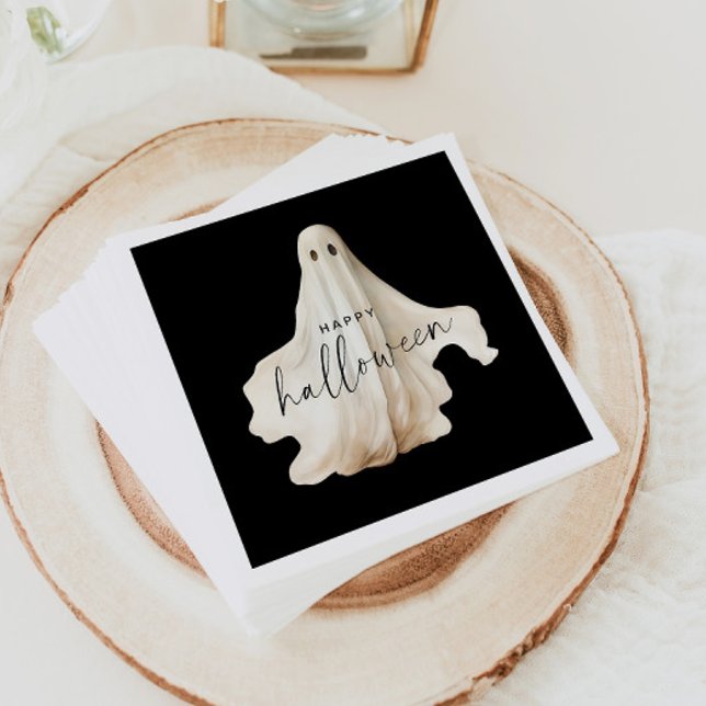 Halloween Paper Napkin Ghost Spooky Black Decor (Creator Uploaded)