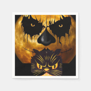 Halloween Paper Napkins, Black Cat Napkin