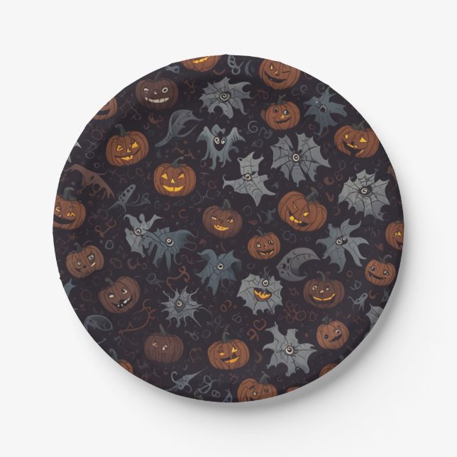 Halloween paper plate (dark) (Front)