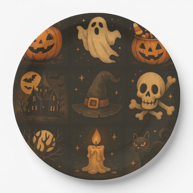 Halloween paper plates (Front)