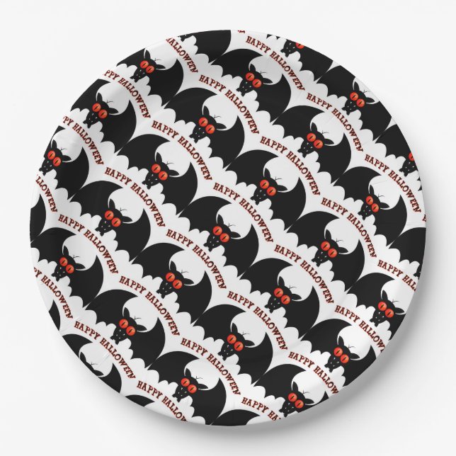 Halloween Paper Plates 9"/Bat (Front)