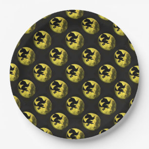 Halloween Paper Plates 9"/Witch's and Moon