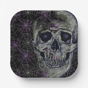 Halloween Paper Plates-Skull  Paper Plate