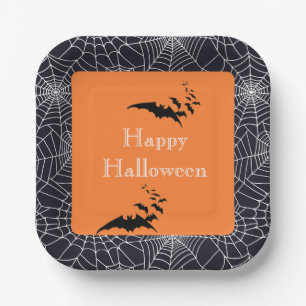 Halloween Paper Plates-Spider Webs Plate