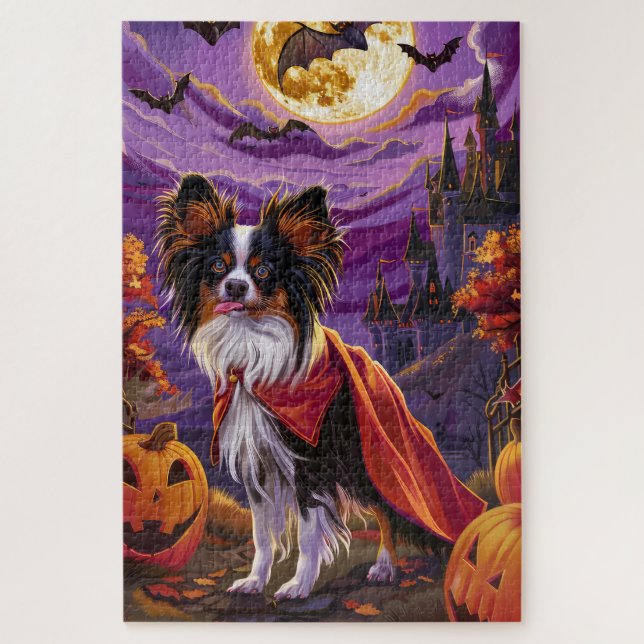 Halloween Papillon Vampire Pumpkins Scary Jigsaw Puzzle (Vertical)