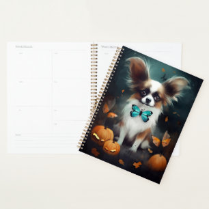 Halloween Papillon With Pumpkins Scary  Planner