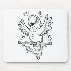 Halloween Parrot Boo For Kids To Colour And Paint Mouse Pad