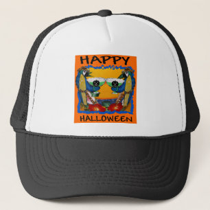 HALLOWEEN PARROTS TRUCKER HAT