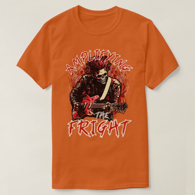 Halloween Party Amplifying The Fright Punk Rock T-Shirt (Design Front)