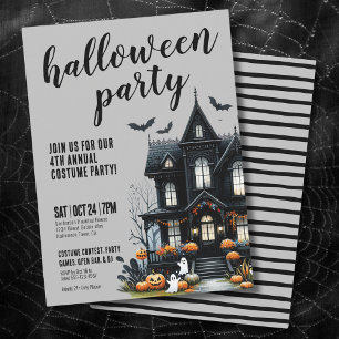 Halloween Party Annual Costume Haunted House Invitation