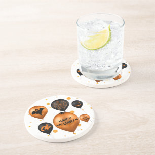 Halloween Party Balloons - Sandstone Coaster