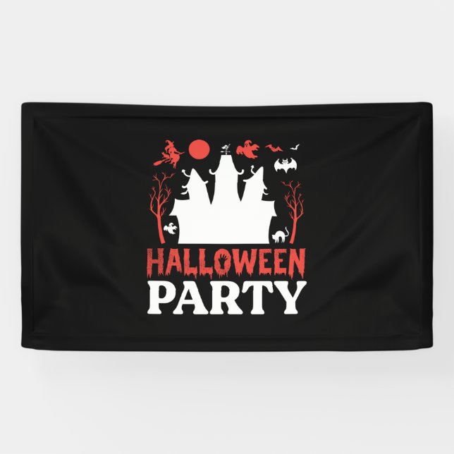 Halloween Party Birthday Banner (Horizontal)
