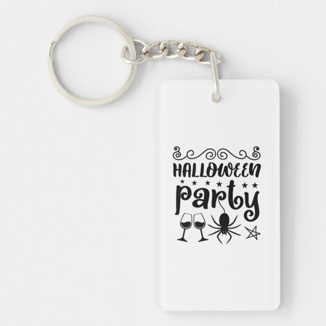 Halloween Party Birthday Key Ring (Front)