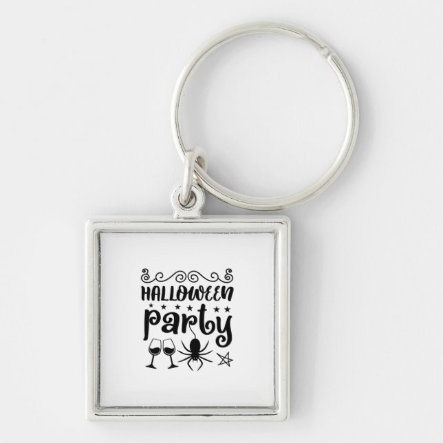 Halloween Party Birthday Key Ring (Front)