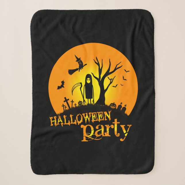 Halloween Party Birthday Sherpa Blanket (Front)