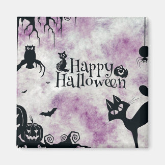 Halloween Party Black Cat Evil Pumpkins Scary Owls Magnet
