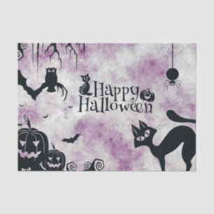 Halloween Party Black Cat Evil Pumpkins Scary Owls Tissue Paper