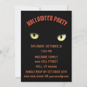 HALLOWEEN PARTY BLACK CAT Invitation