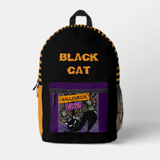 Halloween Party, Black Cat,Modern , Trendy Printed Backpack