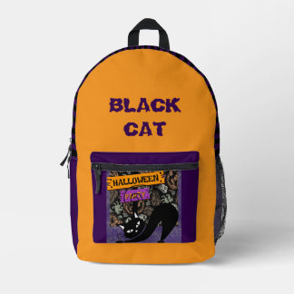 Halloween Party, Black Cat,Modern , Trendy Printed Backpack