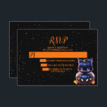 Halloween Party Black Cat Pumpkin Horror Scary RSVP Card<br><div class="desc">Halloween Party Black Cat Pumpkin Horror Scary RSVP Card. Unique,  beautiful,  stylish design. Easy to be personalised. Font style,  size and colours can be changed. Matching items are available.</div>