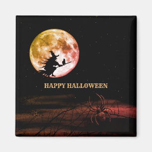 Halloween Party Black Night Full Moon Scary Magnet