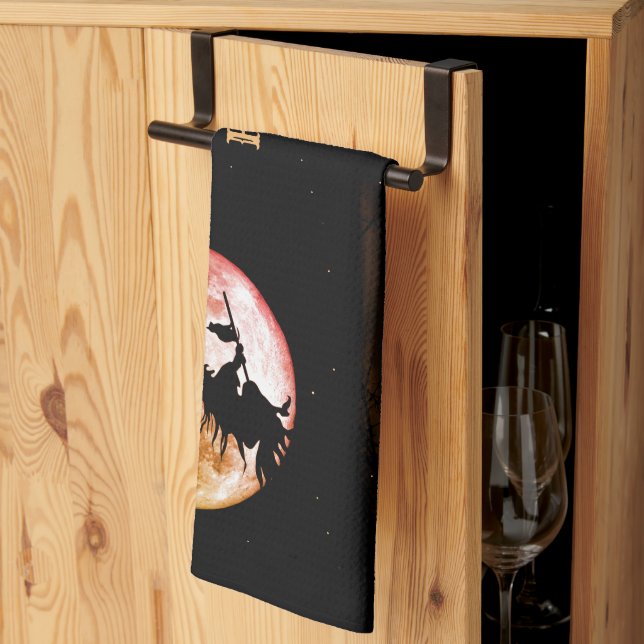 Halloween Party Black Night Full Moon Scary Tea Towel (Thirds Fold)