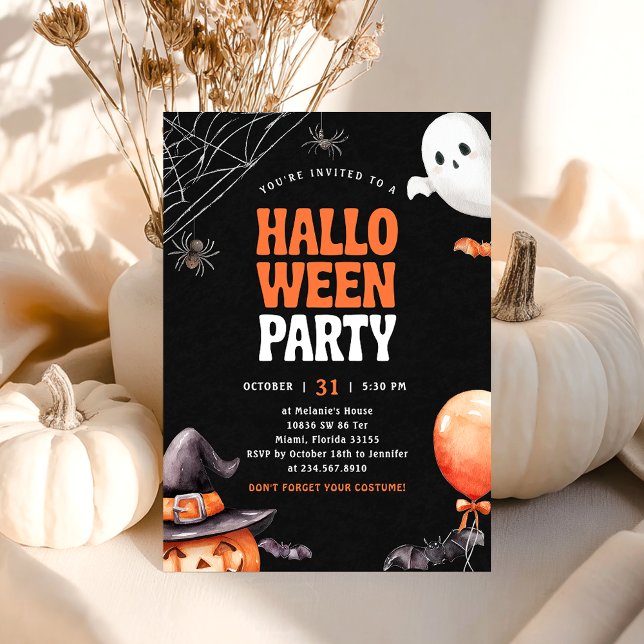 Halloween Party Black Orange Invitation (Creator Uploaded)