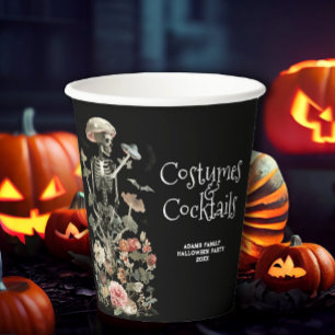 Halloween Party Black Spooky Costume & Cocktails  Paper Cups