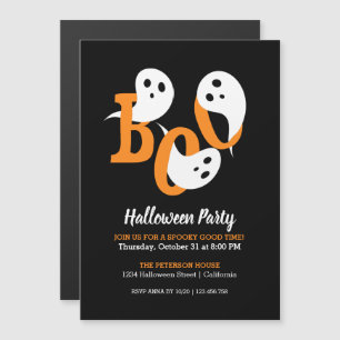 Halloween Party Boo Ghosts Black Invitation Magnet