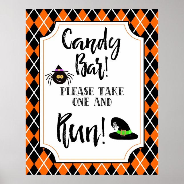 halloween party candy bar grab and run sign (Front)
