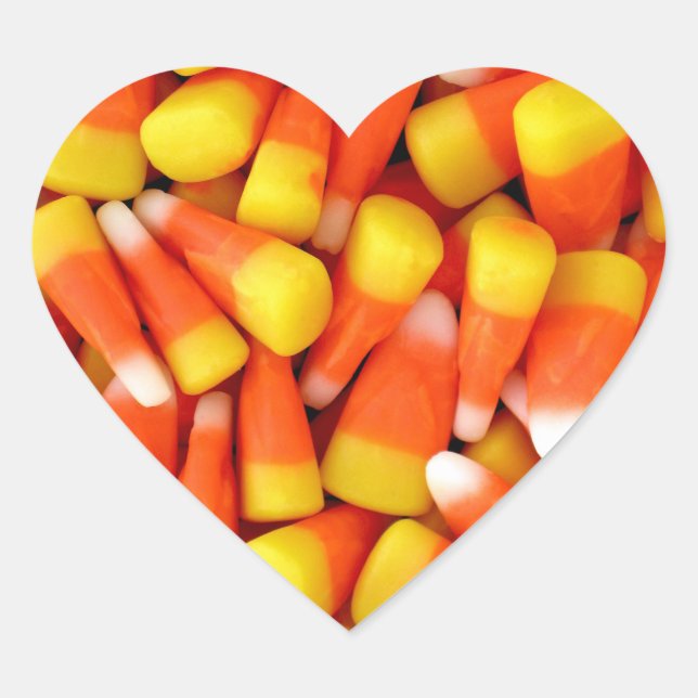 Halloween Party Candy Corn Heart Sticker (Front)