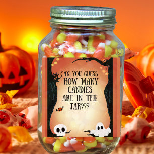 Halloween party candy guest game square sticker