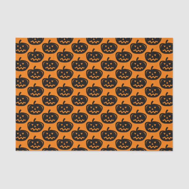 Halloween party carved pumpkin head gift filler tissue paper (Front)