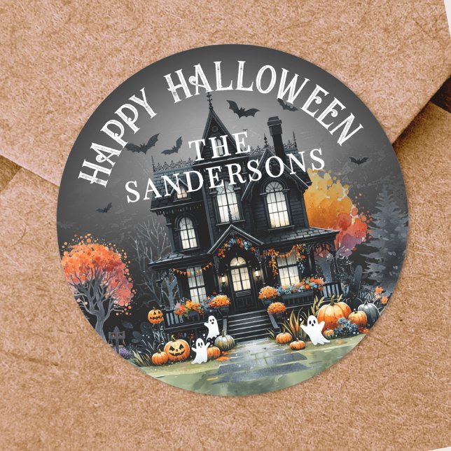 Halloween Party Classic Round Sticker (Halloween Party Classic Round Sticker)