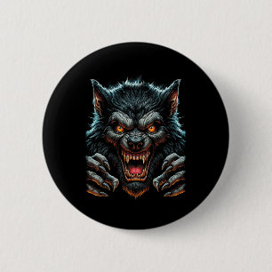 Halloween Party Costume Angry Werewolf Wolfman  6 Cm Round Badge