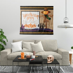 Halloween Party / Costume Contest - Burlap  Tapestry