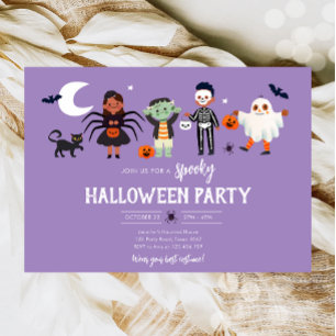 Halloween Party Costume Spooky Kids Birthday Invitation