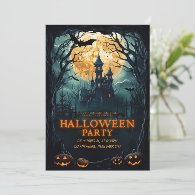 Halloween party Customisable Invitation (Standing Front)