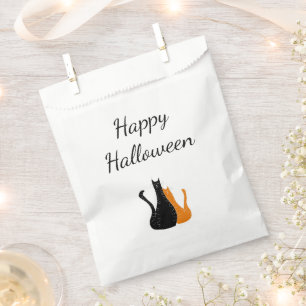 Halloween Party Cute Cats Black Orange Favour Bags